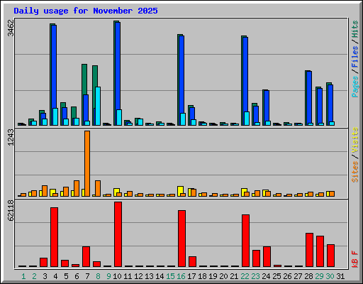 Daily usage for November 2025